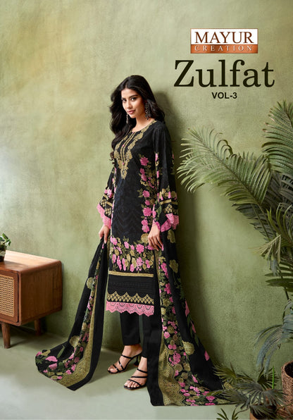 Zulfat Vol 3 Mayur Creation Cotton Karachi Salwar Suits Supplier India