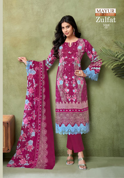 Zulfat Vol 3 Mayur Creation Cotton Karachi Salwar Suits Supplier India
