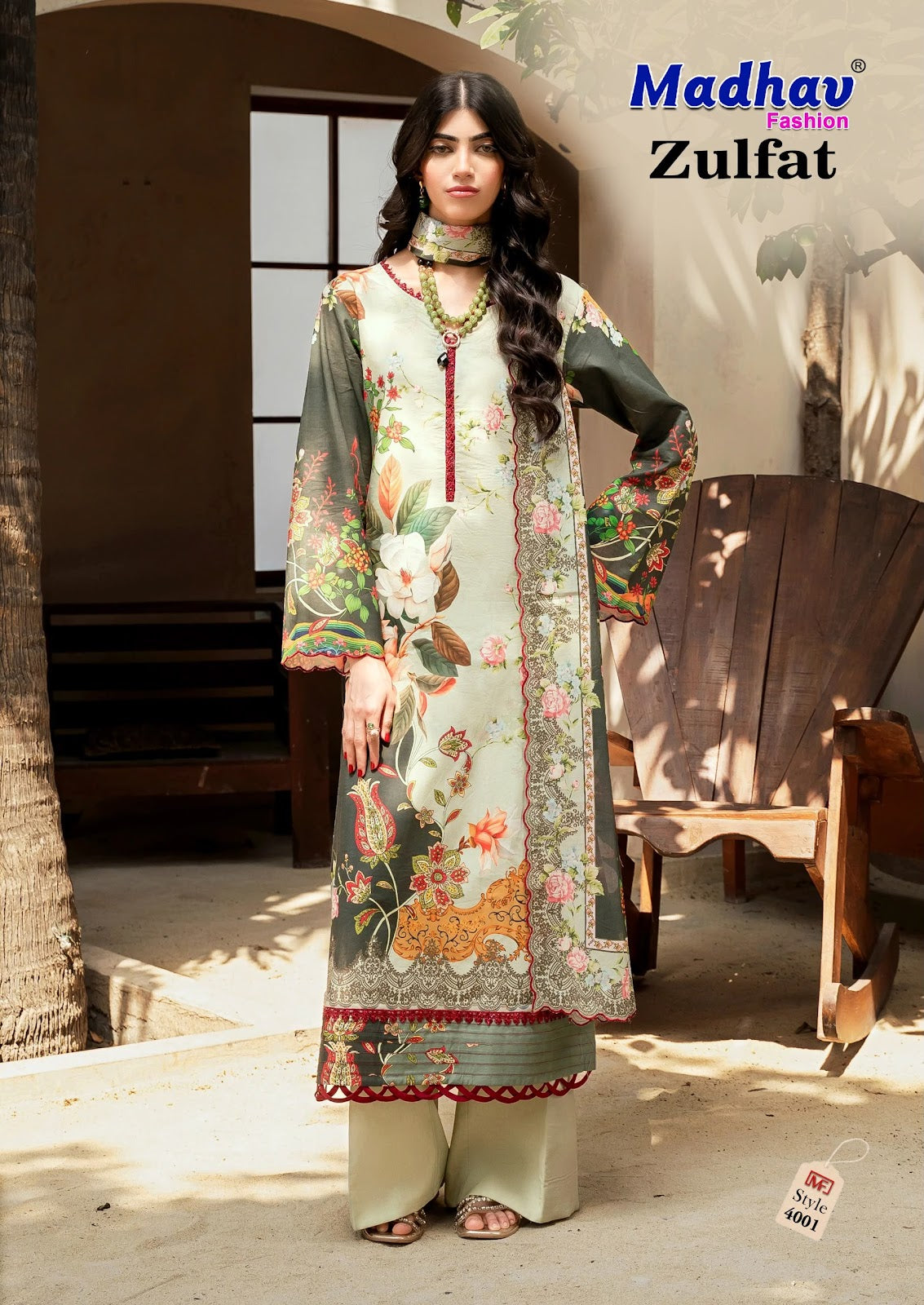 Zulfat Vol 4 Madhav Fashion Lawn Cotton Karachi Salwar Suits Exporter