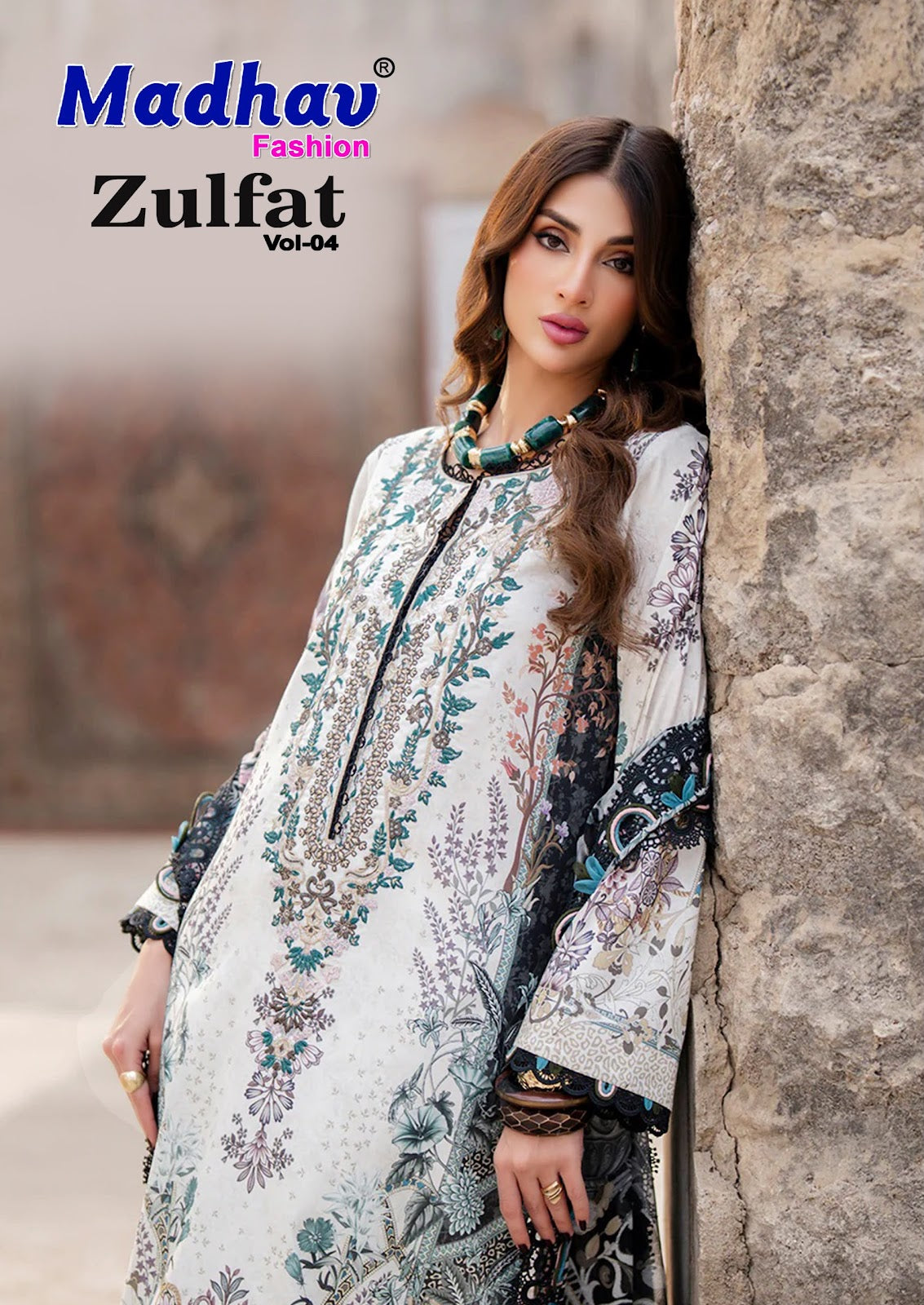 Zulfat Vol 4 Madhav Fashion Lawn Cotton Karachi Salwar Suits Exporter
