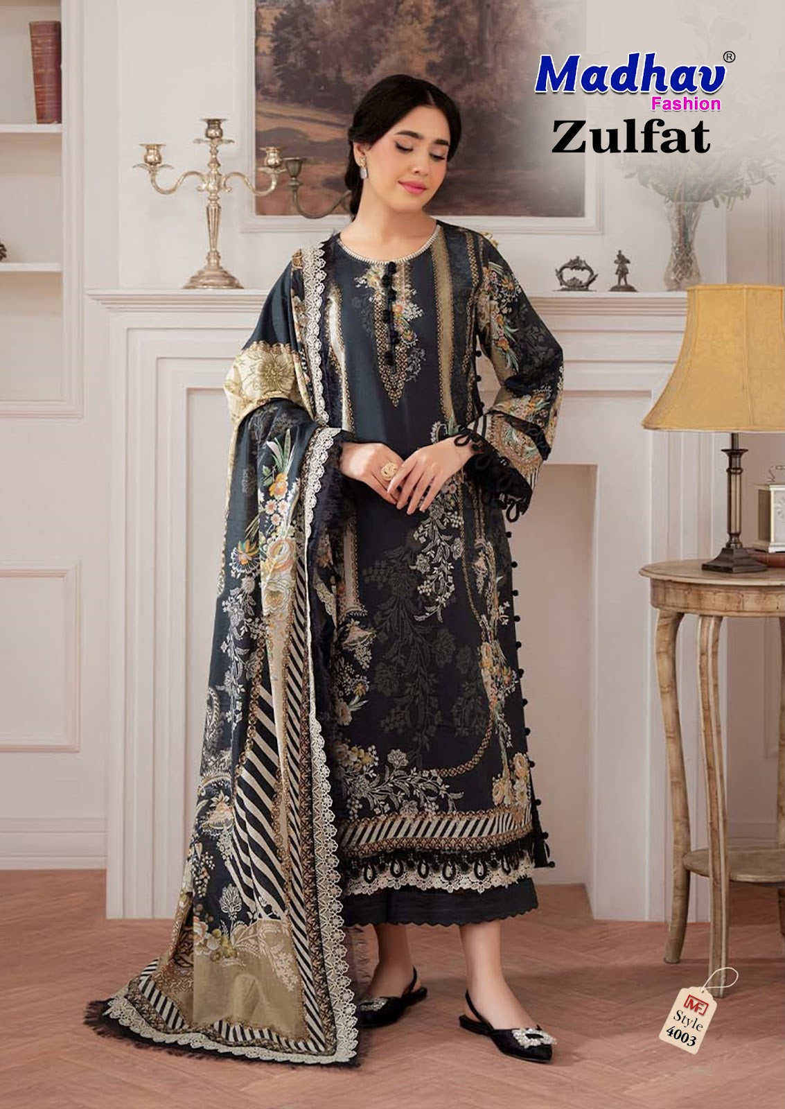 Zulfat Vol 4 Madhav Fashion Lawn Cotton Karachi Salwar Suits Exporter