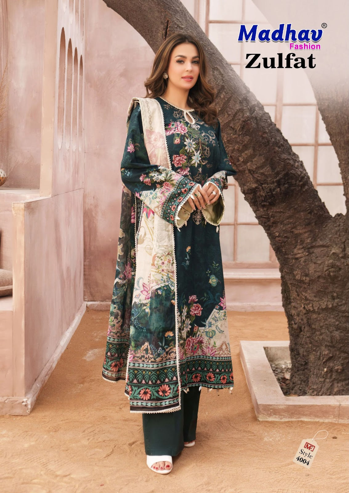 Zulfat Vol 4 Madhav Fashion Lawn Cotton Karachi Salwar Suits Exporter