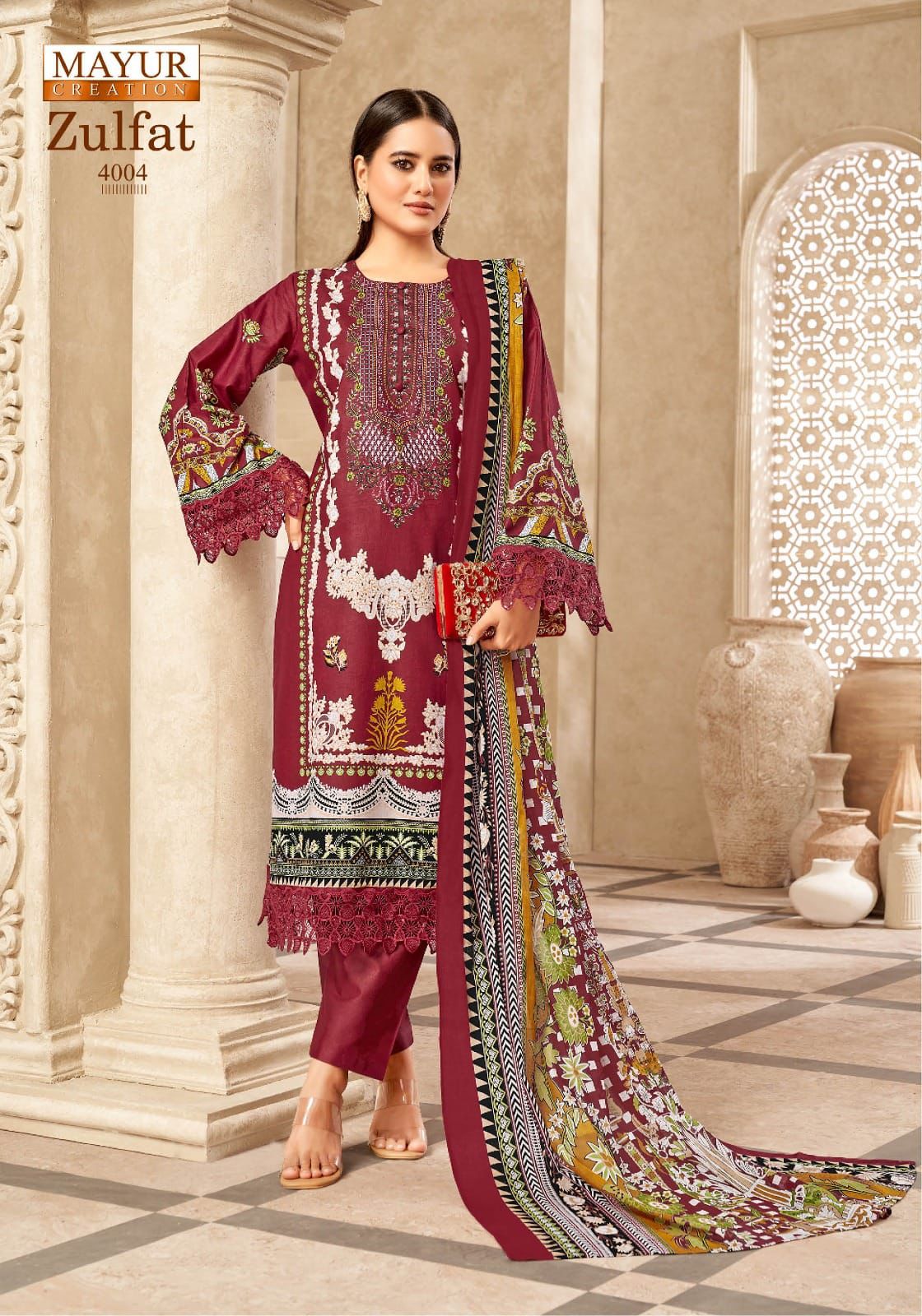 Zulfat Vol 4 Mayur Creation Cotton Karachi Salwar Suits Supplier Gujarat