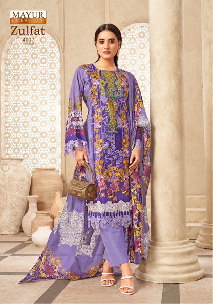 Zulfat Vol 4 Mayur Creation Cotton Karachi Salwar Suits Supplier Gujarat