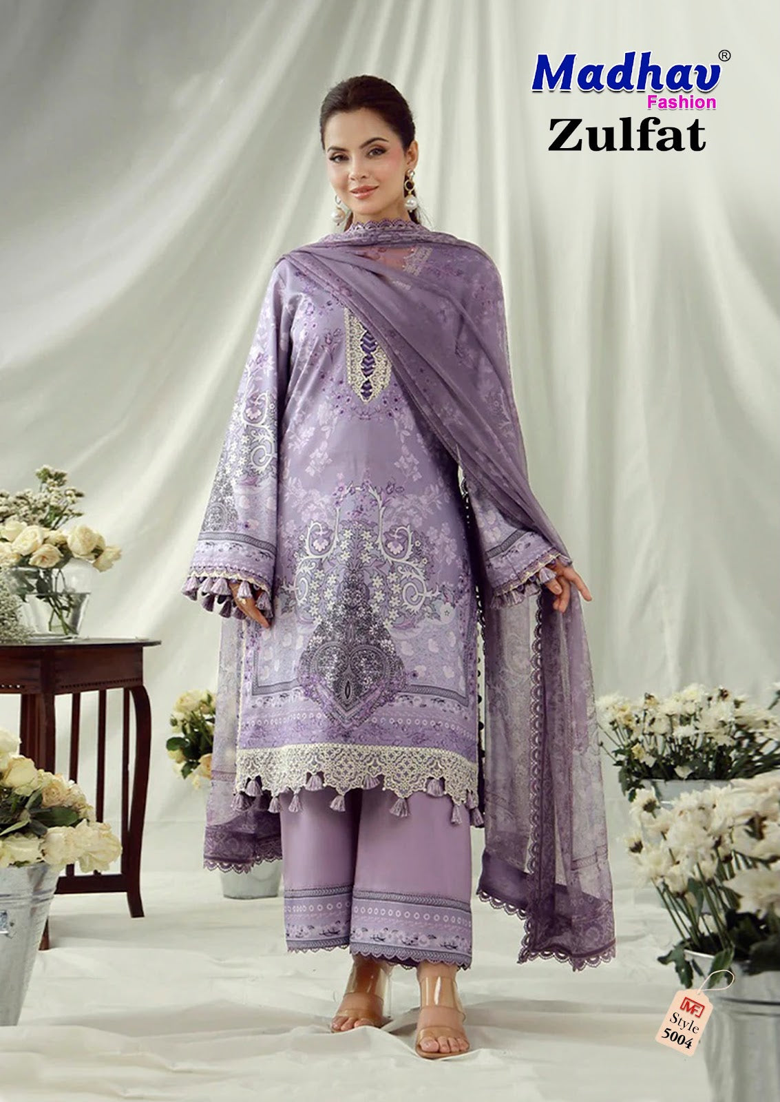Zulfat Vol 5 Madhav Fashion Lawn Cotton Karachi Salwar Suits Wholesale Rate