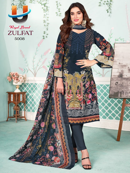 Zulfat Vol 5 Royal Brand Cotton Karachi Salwar Suits Exporter