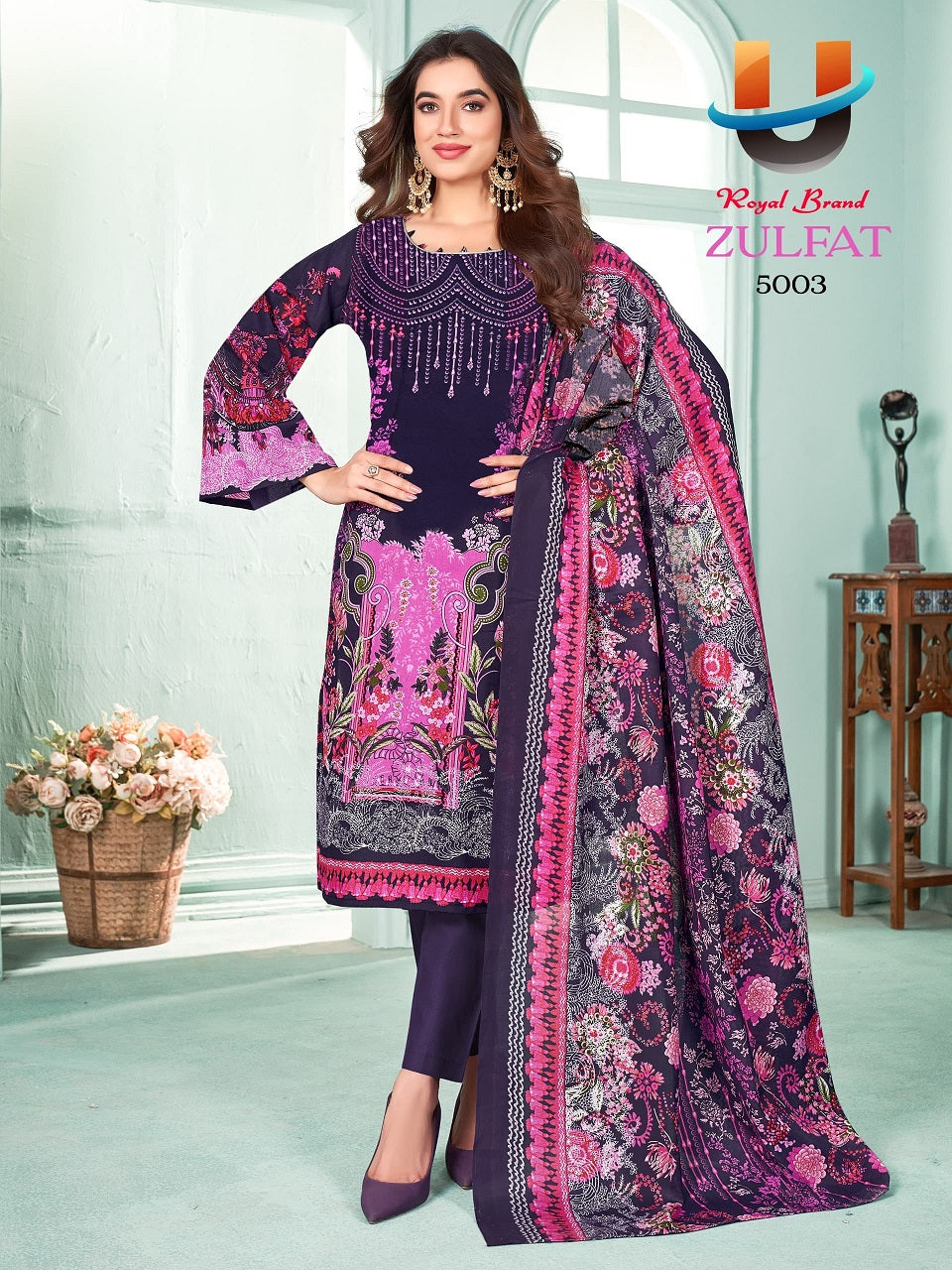 Zulfat Vol 5 Royal Brand Cotton Karachi Salwar Suits Exporter