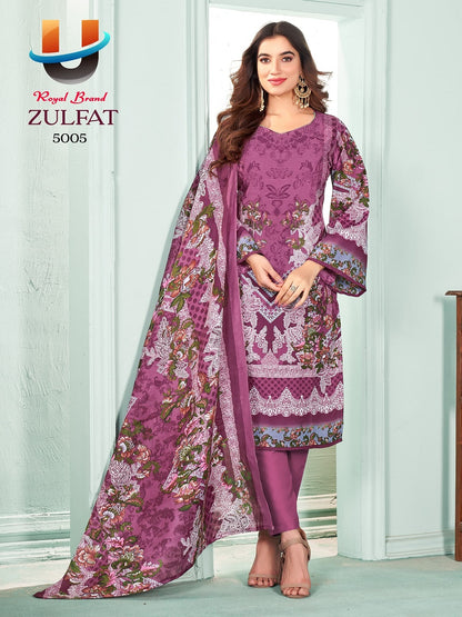 Zulfat Vol 5 Royal Brand Cotton Karachi Salwar Suits Exporter