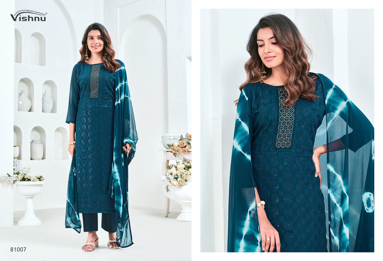 Zulfat Vol 7 Vishnu Impex Georgette Pant Style Suits Wholesale Rate