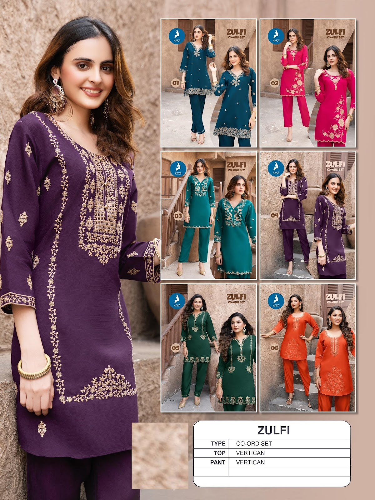 Zulfi Kaya Vertican Co Ord Set Supplier Ahmedabad