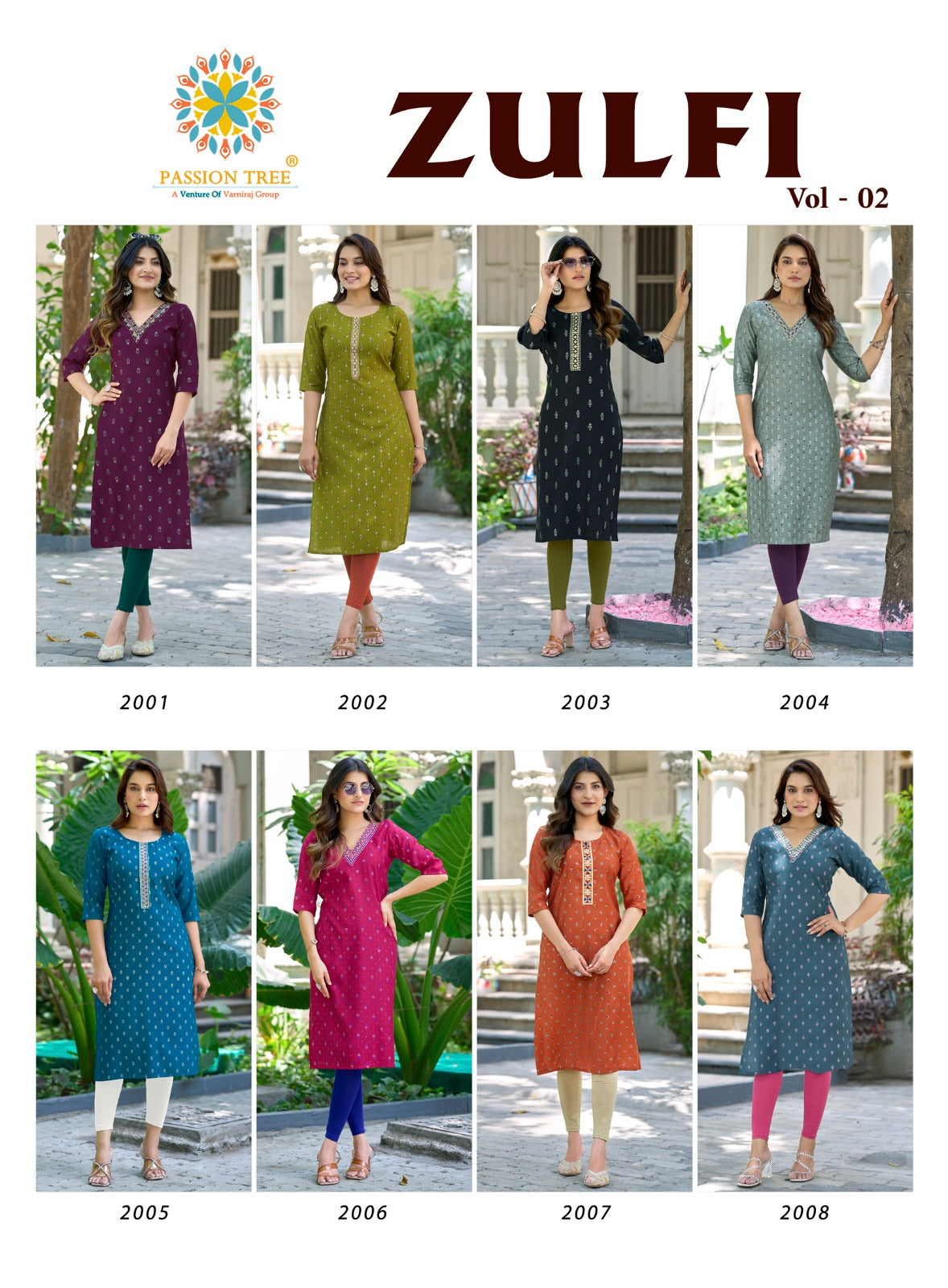 Zulfi Vol 2 Passion Tree Vetican Straight Cut Kurtis Manufacturer