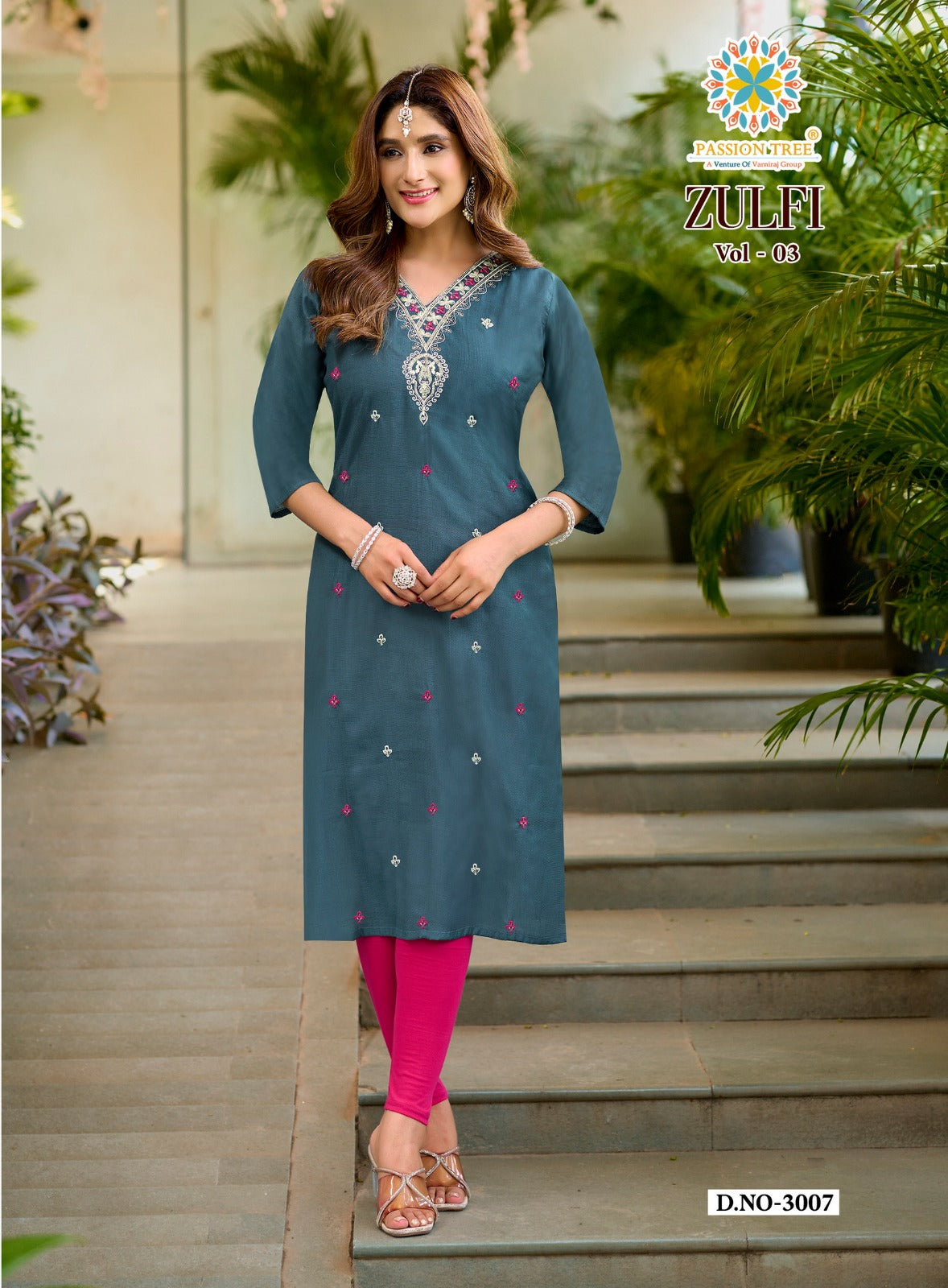 Zulfi Vol 3 Passion Tree Vetican Straight Cut Kurtis Exporter Ahmedabad