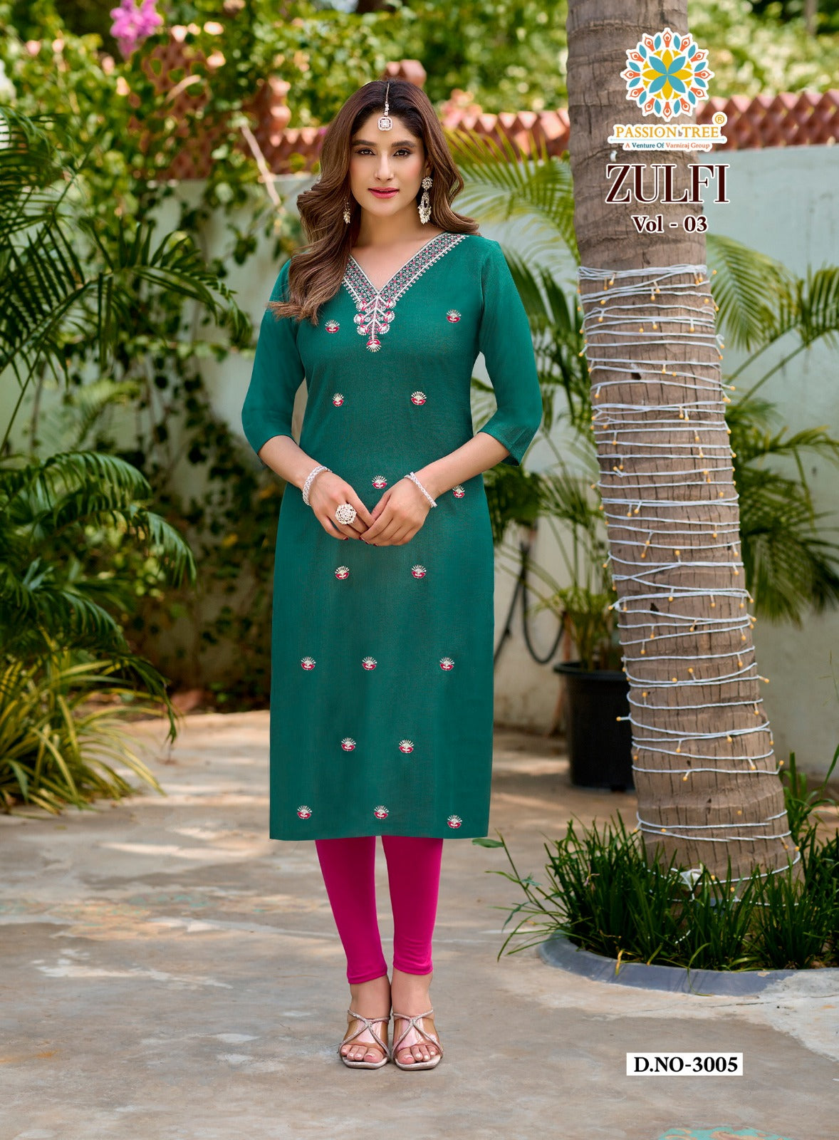 Zulfi Vol 3 Passion Tree Vetican Straight Cut Kurtis Exporter Ahmedabad