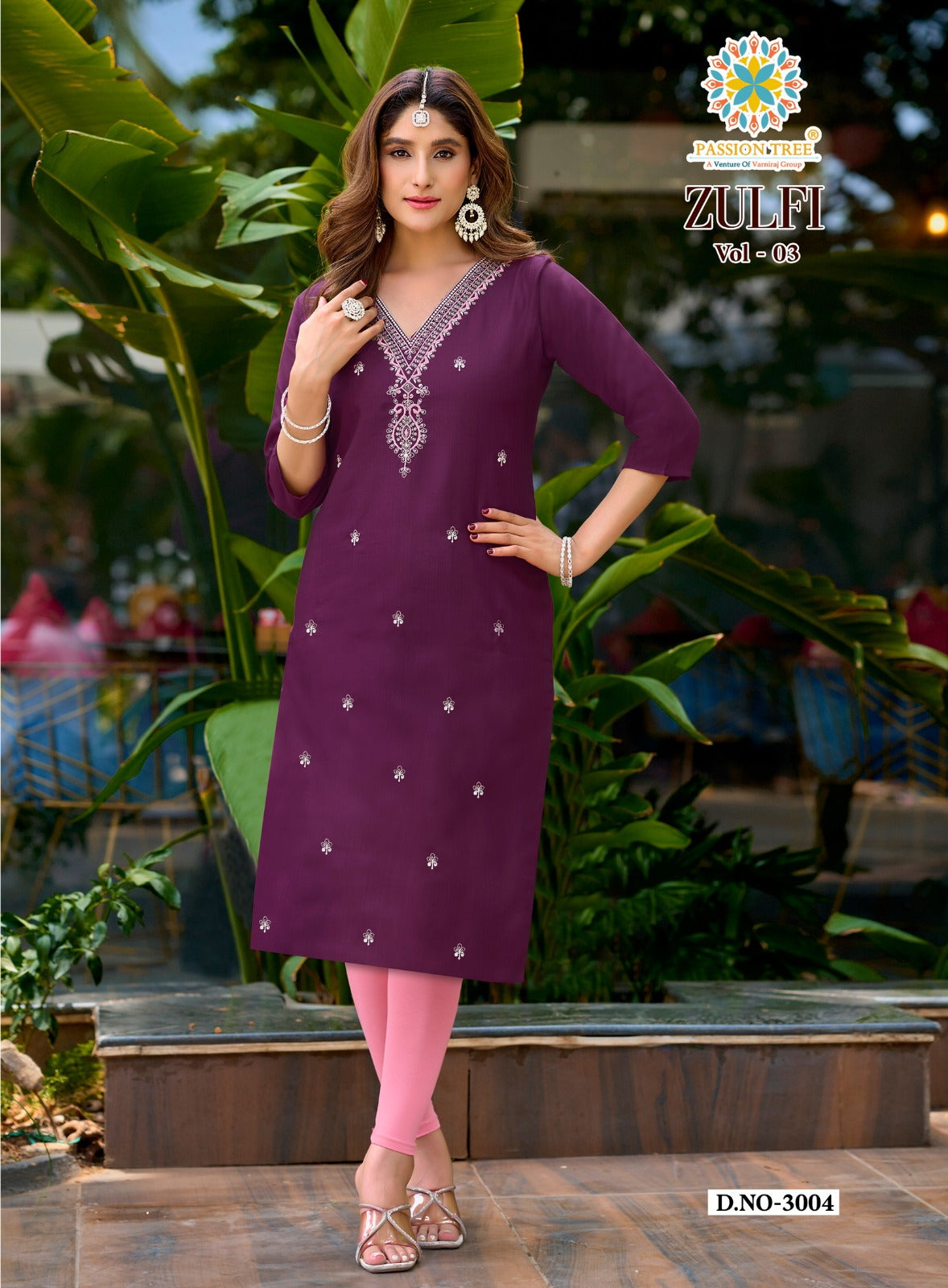 Zulfi Vol 3 Passion Tree Vetican Straight Cut Kurtis Exporter Ahmedabad