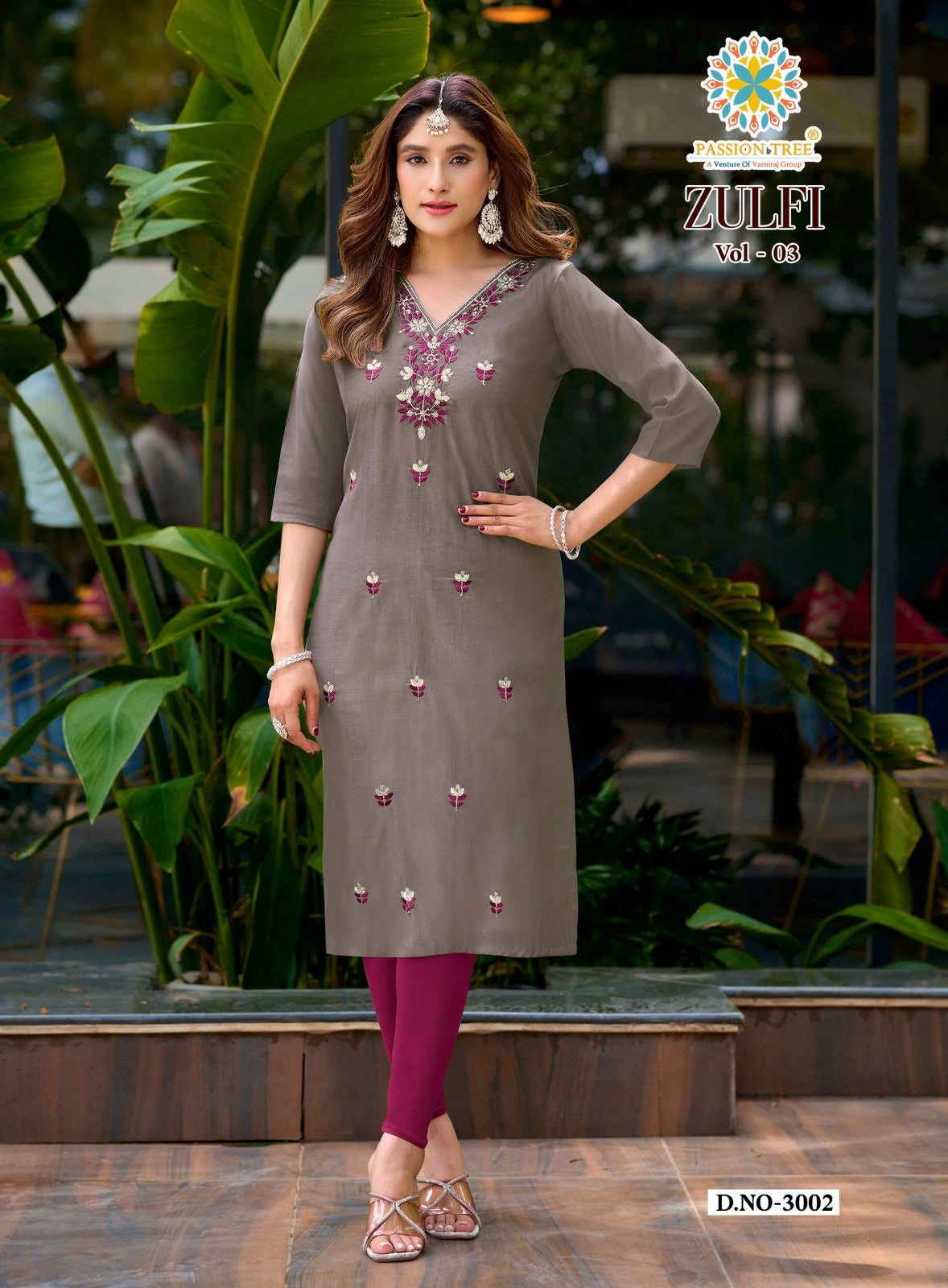 Zulfi Vol 3 Passion Tree Vetican Straight Cut Kurtis Exporter Ahmedabad