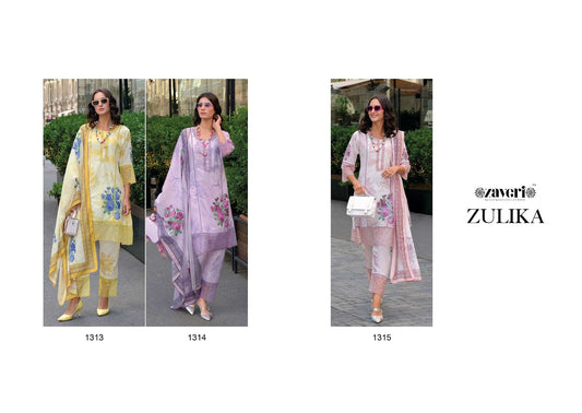 Zulika Zaveri Cotton Readymade Pant Style Suits Wholesale Price