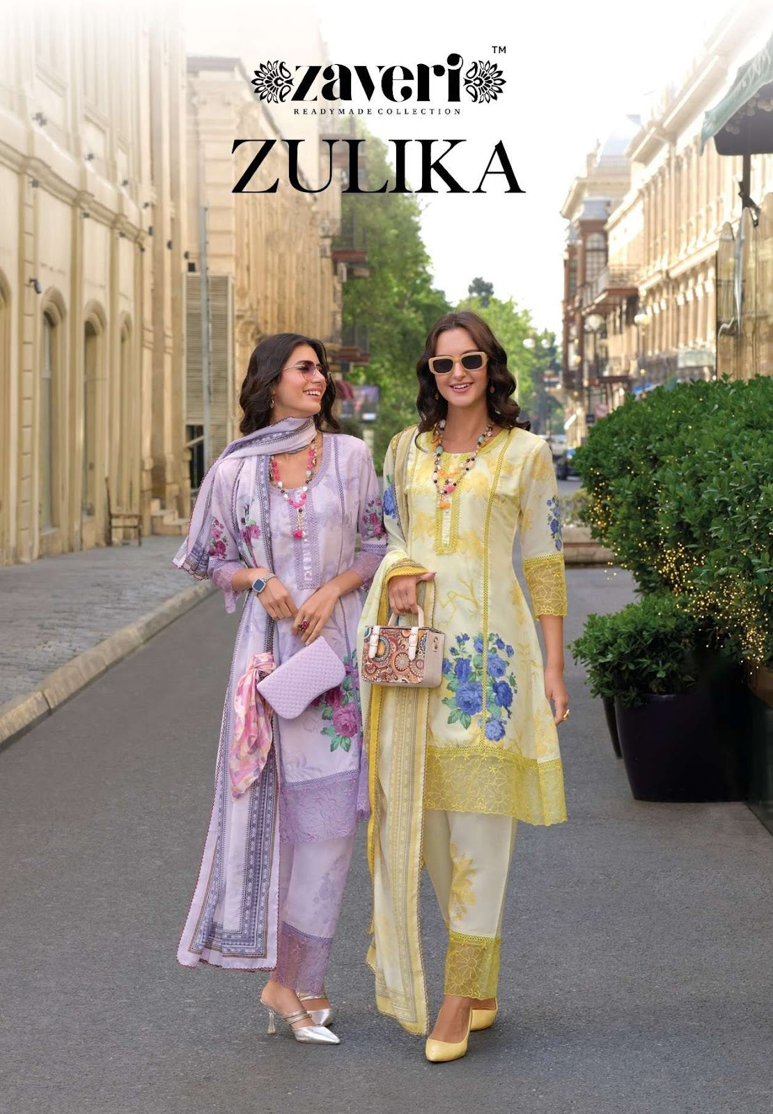 Zulika Zaveri Cotton Readymade Pant Style Suits Wholesale Price
