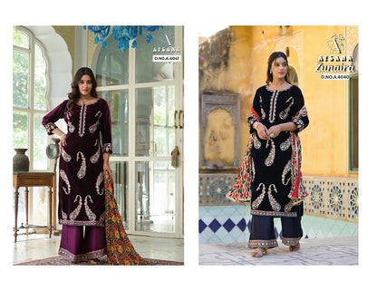 Zunaira Afsana Readymade Velvet Suits Manufacturer Ahmedabad