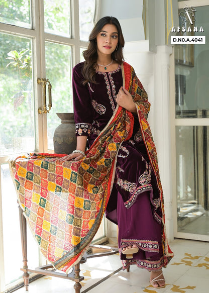 Zunaira Afsana Readymade Velvet Suits Manufacturer Ahmedabad