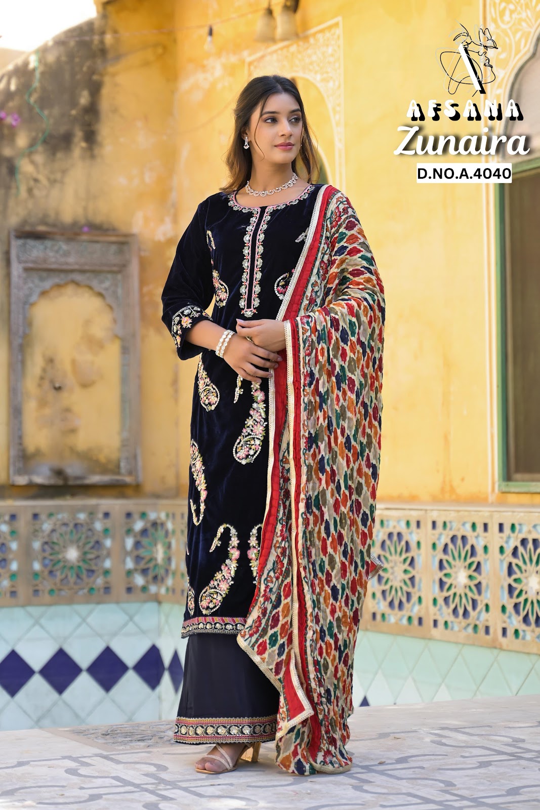 Zunaira Afsana Readymade Velvet Suits Manufacturer Ahmedabad