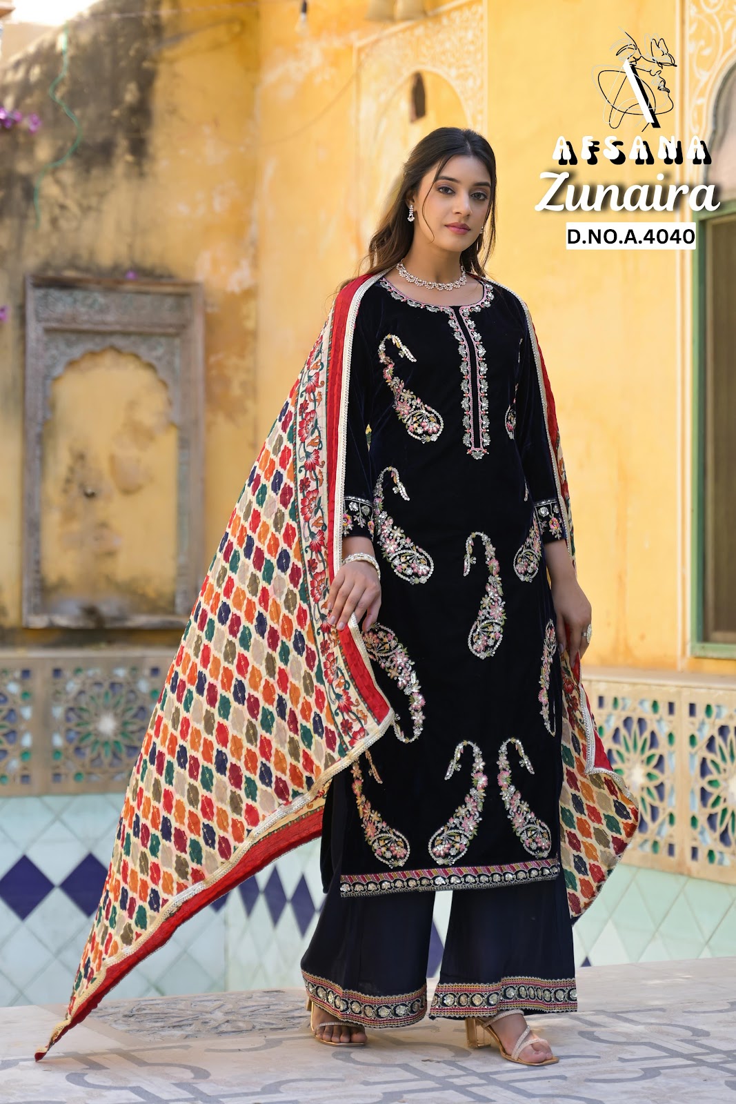 Zunaira Afsana Readymade Velvet Suits Manufacturer Ahmedabad