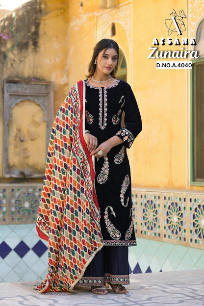 Zunaira Afsana Readymade Velvet Suits Manufacturer Ahmedabad