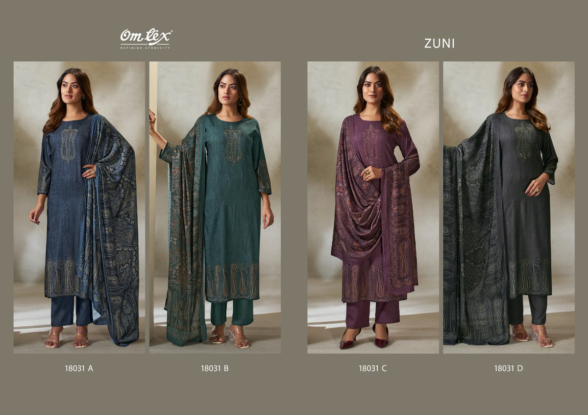Zuni Omtex Pashmina Suits Wholesale Price