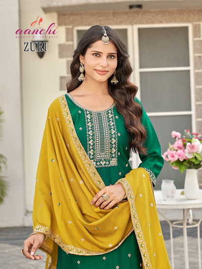 Zuri Aanchi Vichitra Silk Readymade Pant Style Suits Wholesale Rate