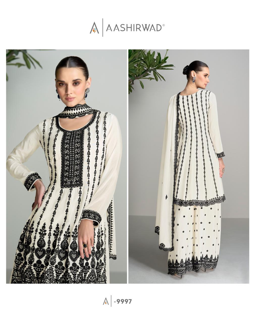 Zuri Aashirwad Creation Chinon Silk Pakistani Readymade Suits