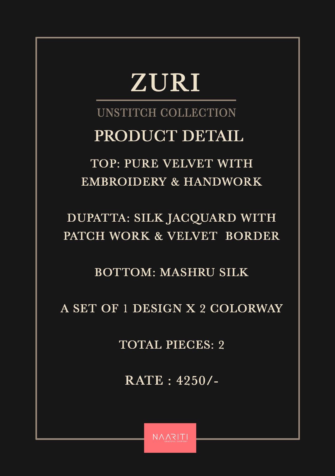 Zuri Naariti Velvet Suits Manufacturer Ahmedabad