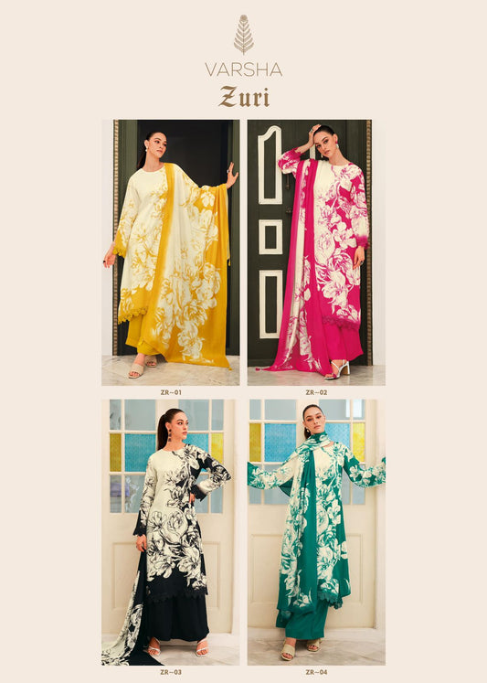 Zuri Varsha Fashions Viscose Muslin Plazzo Style Suits