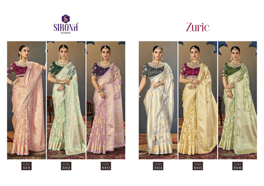 Zuric Sirona Fashion Organza Sarees Wholesale Price