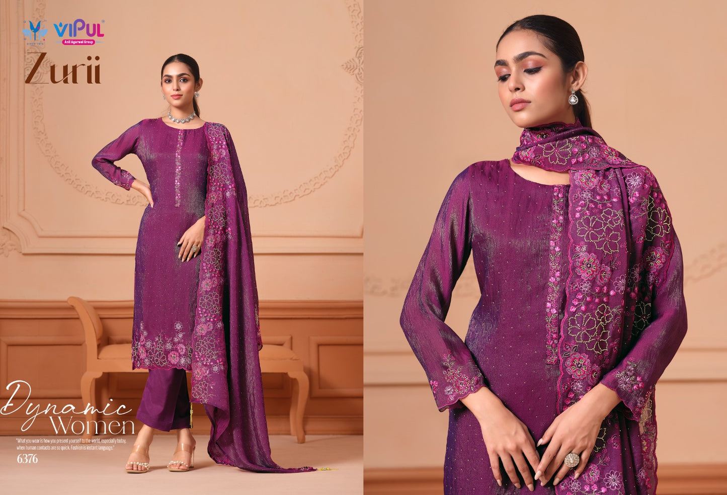 Zurii Vipul Martini Gold Pant Style Suits Manufacturer Ahmedabad