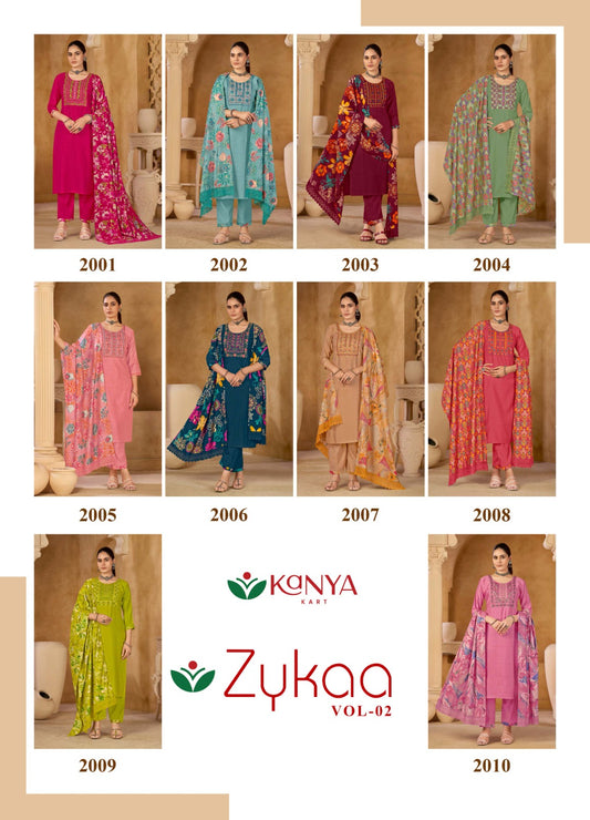 Zykaa Vol 2 Kanya Kart Vertican Readymade Pant Style Suits Wholesale Rate