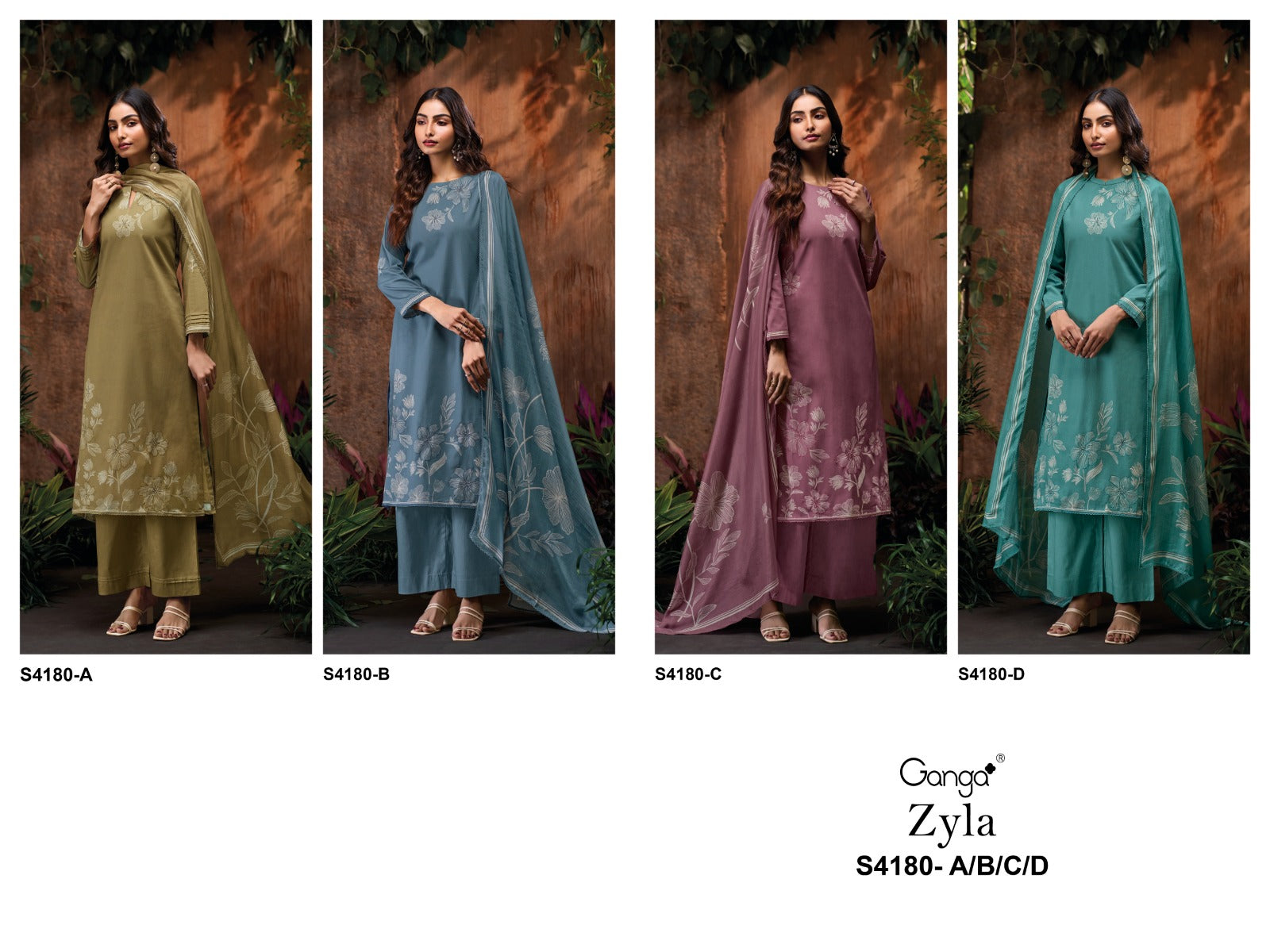 Zyla 4180 Ganga Plazzo Style Suits Wholesale Price