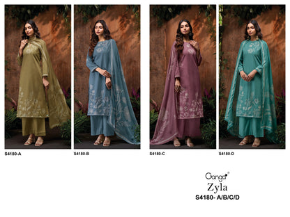 Zyla 4180 Ganga Plazzo Style Suits Wholesale Price