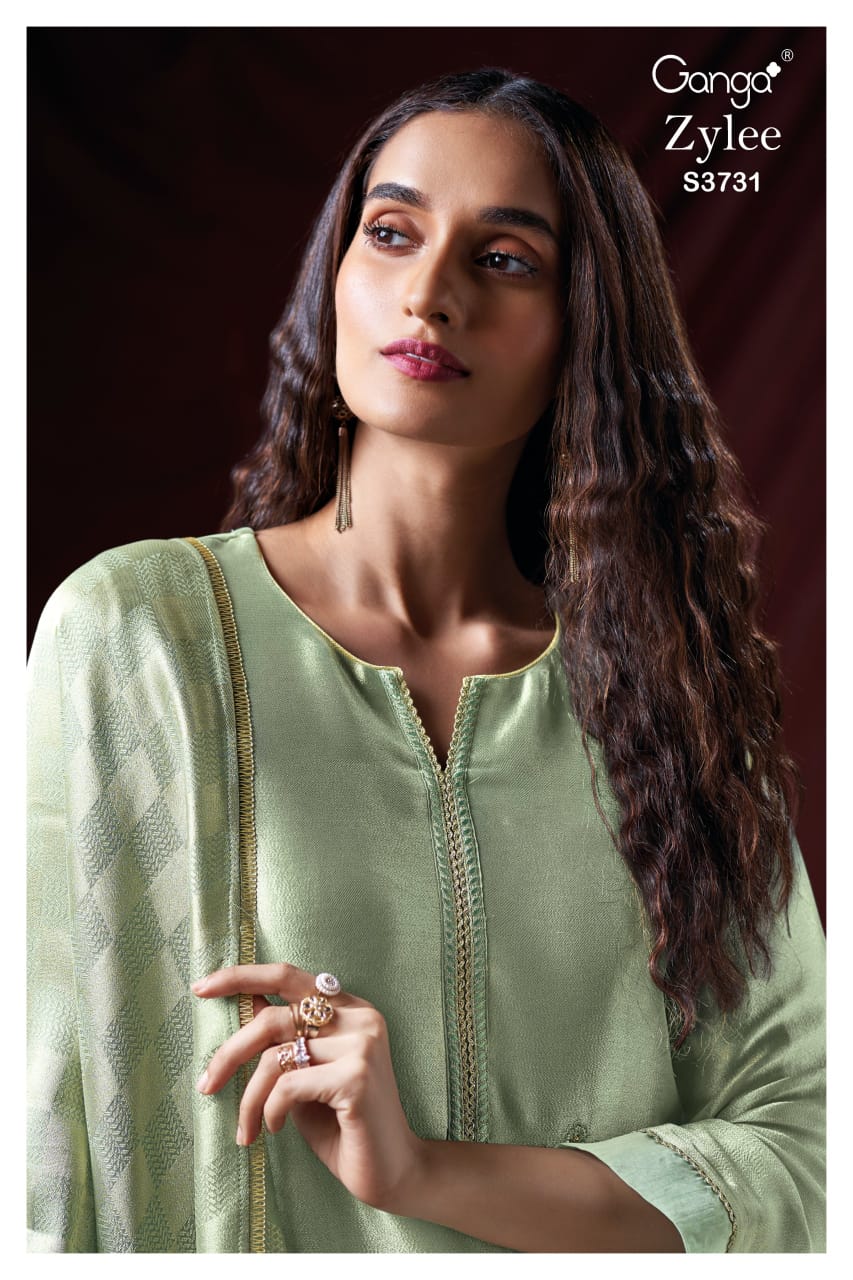 Zylee 3731 Ganga Premium Bemberg Plazzo Style Suits Supplier Ahmedabad