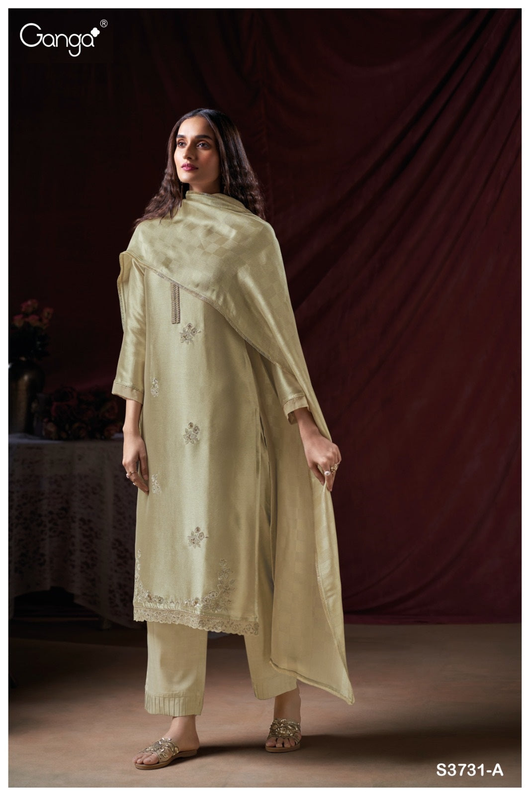 Zylee 3731 Ganga Premium Bemberg Plazzo Style Suits Supplier Ahmedabad