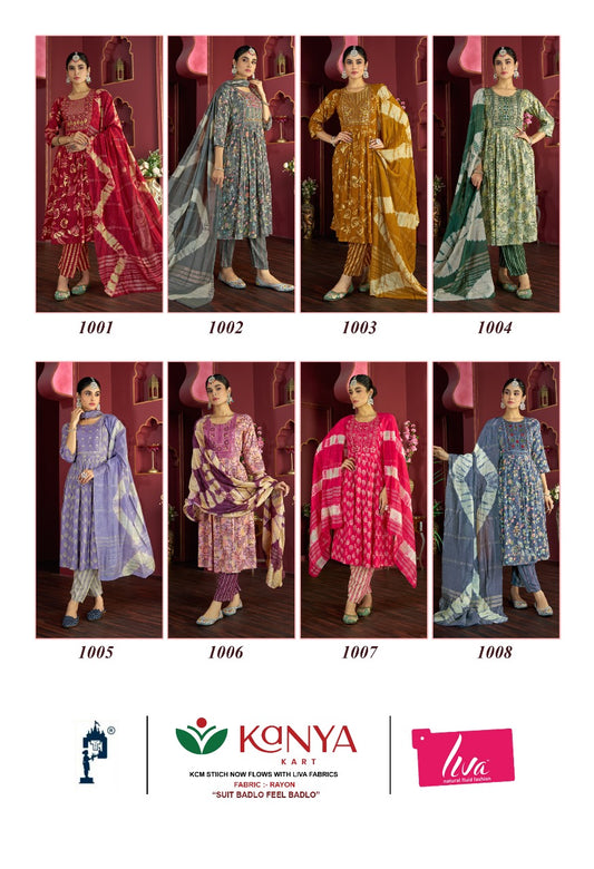Zyra Vol 1 Kanya Kcm Liva Rayon Pant Style Suits Supplier Ahmedabad
