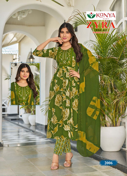 Zyra Vol 2 Kanya Kart Rayon Readymade Anarkali Suits Exporter