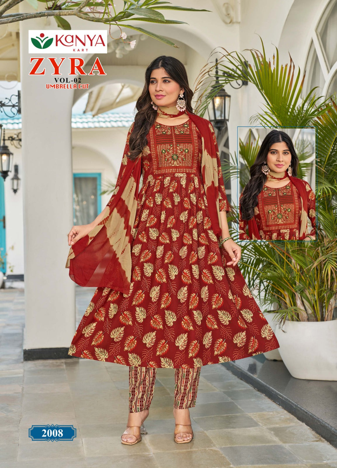 Zyra Vol 2 Kanya Kart Rayon Readymade Anarkali Suits Exporter