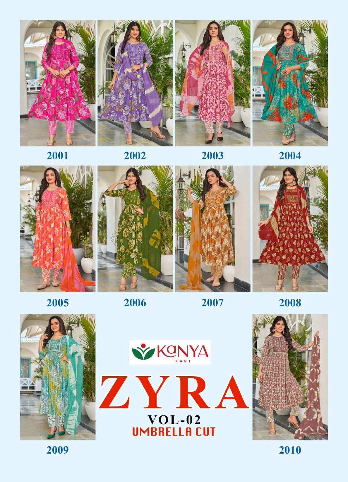 Zyra Vol 2 Kanya Kart Rayon Readymade Anarkali Suits Exporter