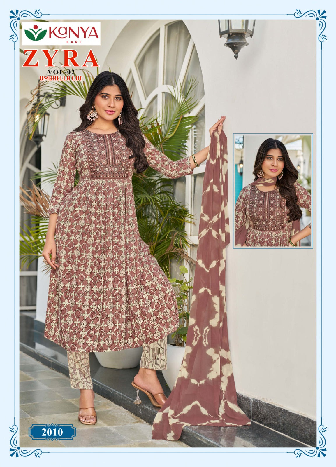Zyra Vol 2 Kanya Kart Rayon Readymade Anarkali Suits Exporter