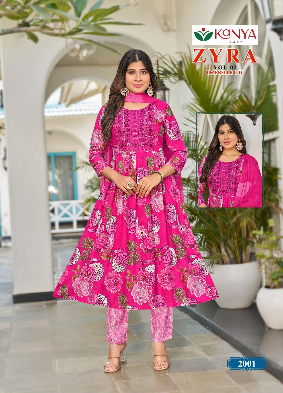 Zyra Vol 2 Kanya Kart Rayon Readymade Anarkali Suits Exporter