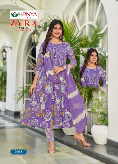 Zyra Vol 2 Kanya Kart Rayon Readymade Anarkali Suits Exporter