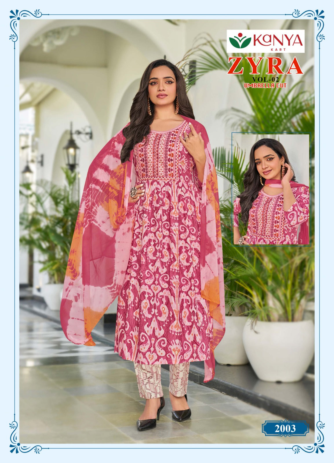 Zyra Vol 2 Kanya Kart Rayon Readymade Anarkali Suits Exporter