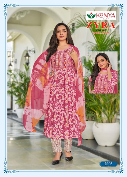 Zyra Vol 2 Kanya Kart Rayon Readymade Anarkali Suits Exporter