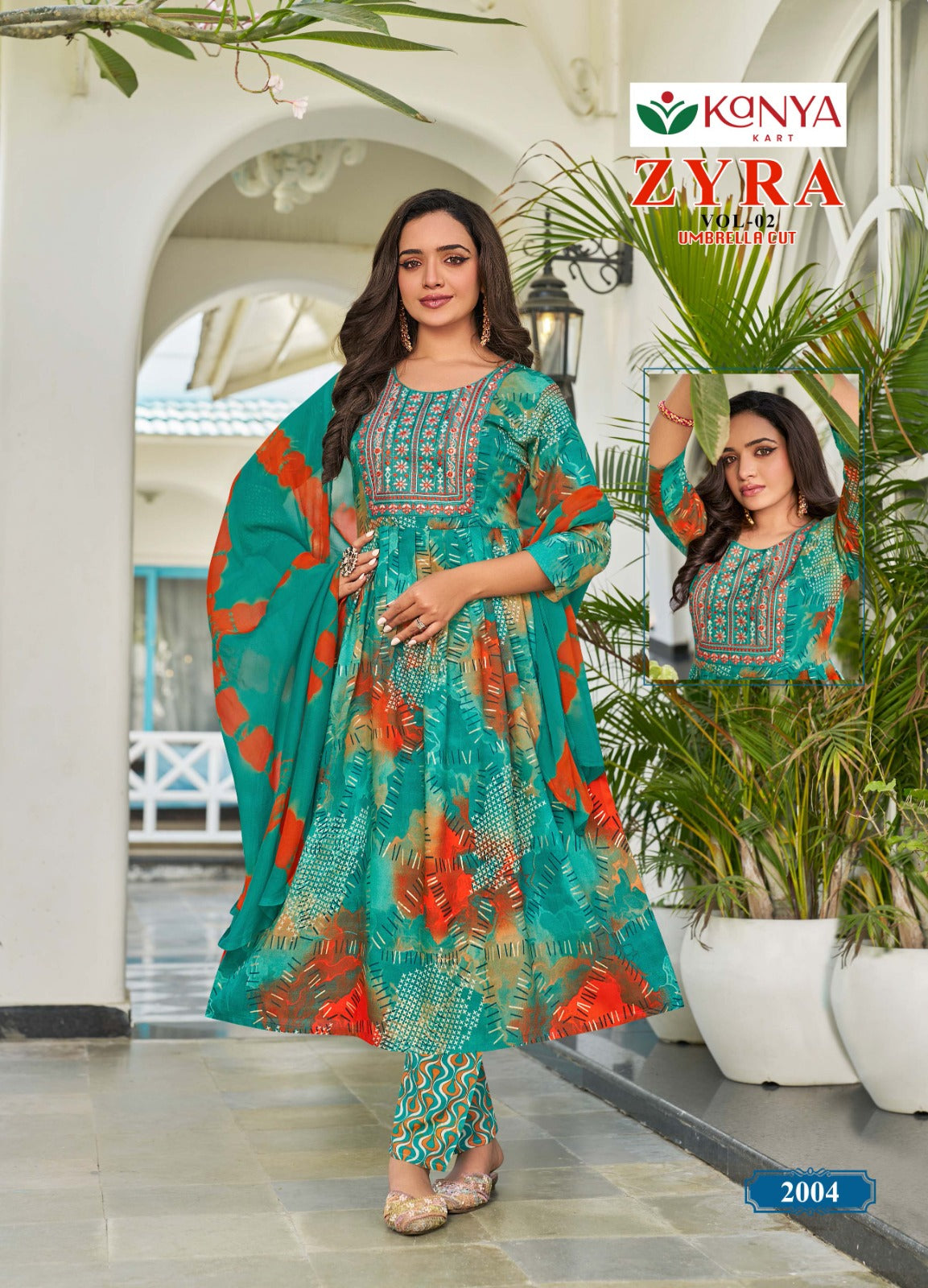 Zyra Vol 2 Kanya Kart Rayon Readymade Anarkali Suits Exporter