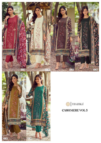Cashmere Vol 3 Nisanka Viscose Karachi Salwar Suits Manufacturer Gujarat