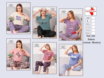 Vol 180 Perfect Feel Cotton Pyjama Night Suits Supplier Gujarat